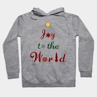 Joy to the world Christmas Tree Red Green Plaid. Hoodie